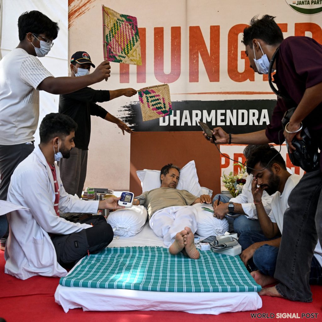 59-Year-Old Hunger Striker Joins Gen Z Protest in India 59-Year-Old Hunger Striker Joins Gen Z Protest in India