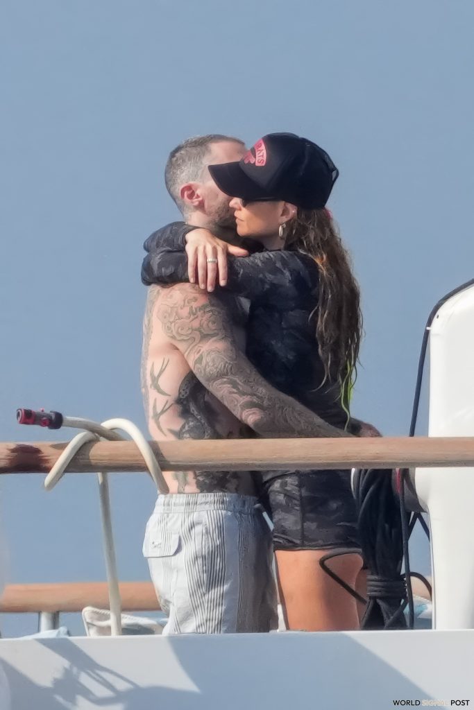 Adam Levine and Behati Prinsloo Share Affectionate Moments in St. Tropez